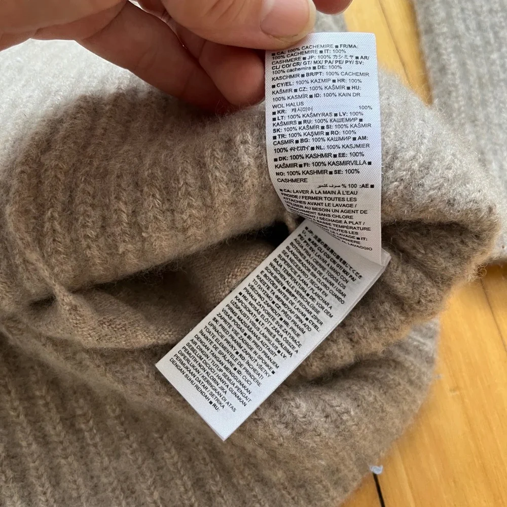 Banana Republic 100% Cashmere Ribbed Cardigan Sweater Grey Beige Womens XS - Picture 7 of 10